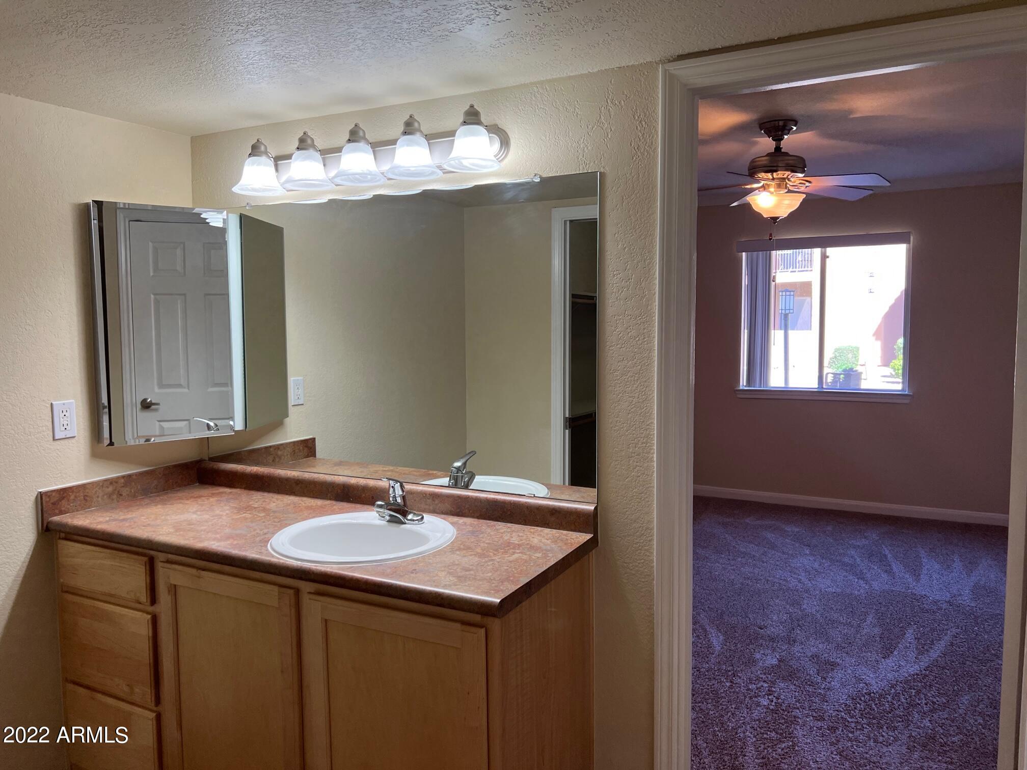 8256 East Arabian Trail, Unit 132 Scottsdale, AZ 85258 - Photo 11 of 19 a bathroom with a sink vanity and a mirror