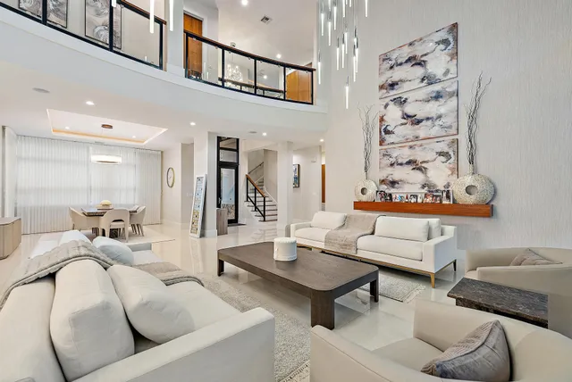 a living room with furniture