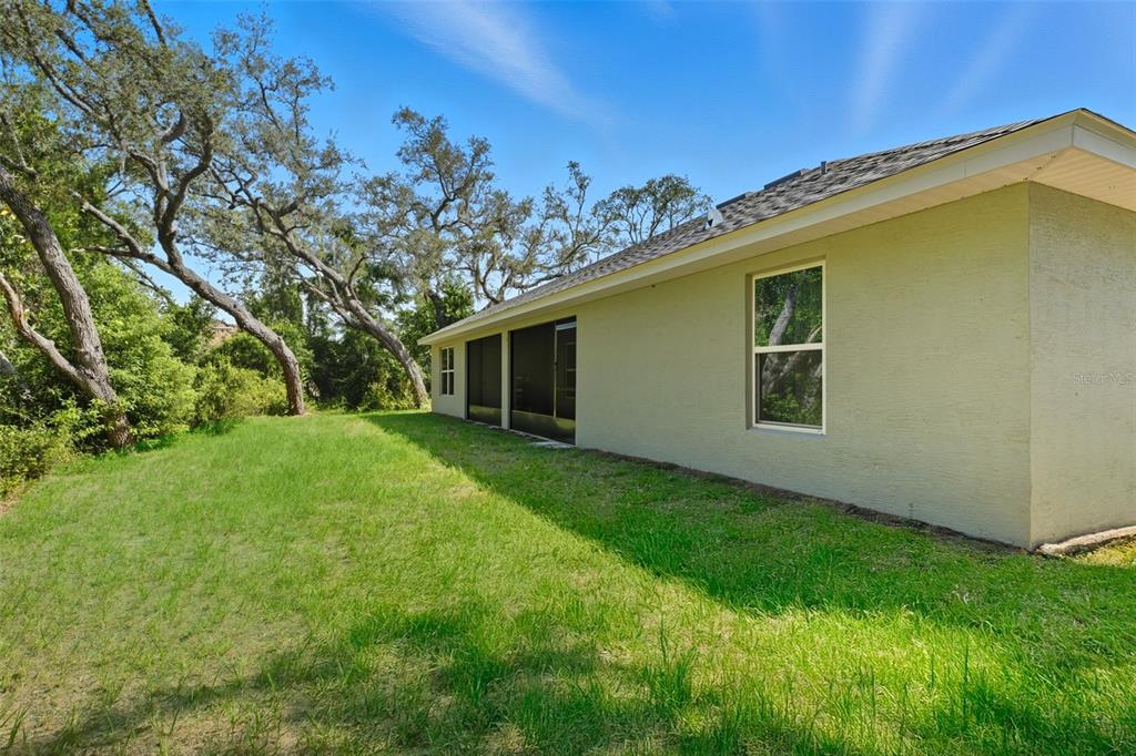 463 Trafalgar Lane Spring Hill, FL 34606 - Photo 35 of 36 a backyard of a house with plants and large tree