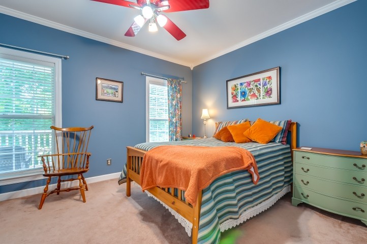 1169 Rip Steele Road Columbia, TN 38401 - Photo 27 of 42 a bedroom with a bed and a chandelier