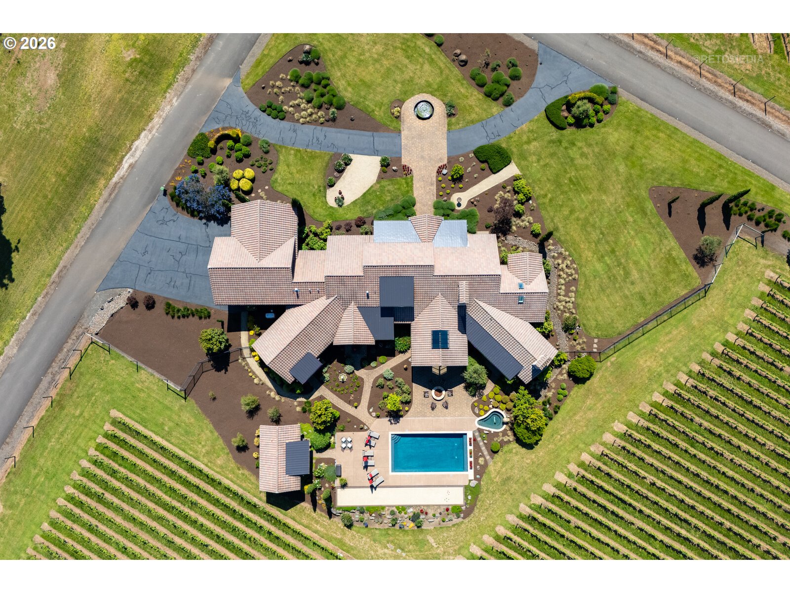 30460 Northeast Bell Road Newberg, OR 97132 - Photo 38 of 48 an aerial view of a house with a garden