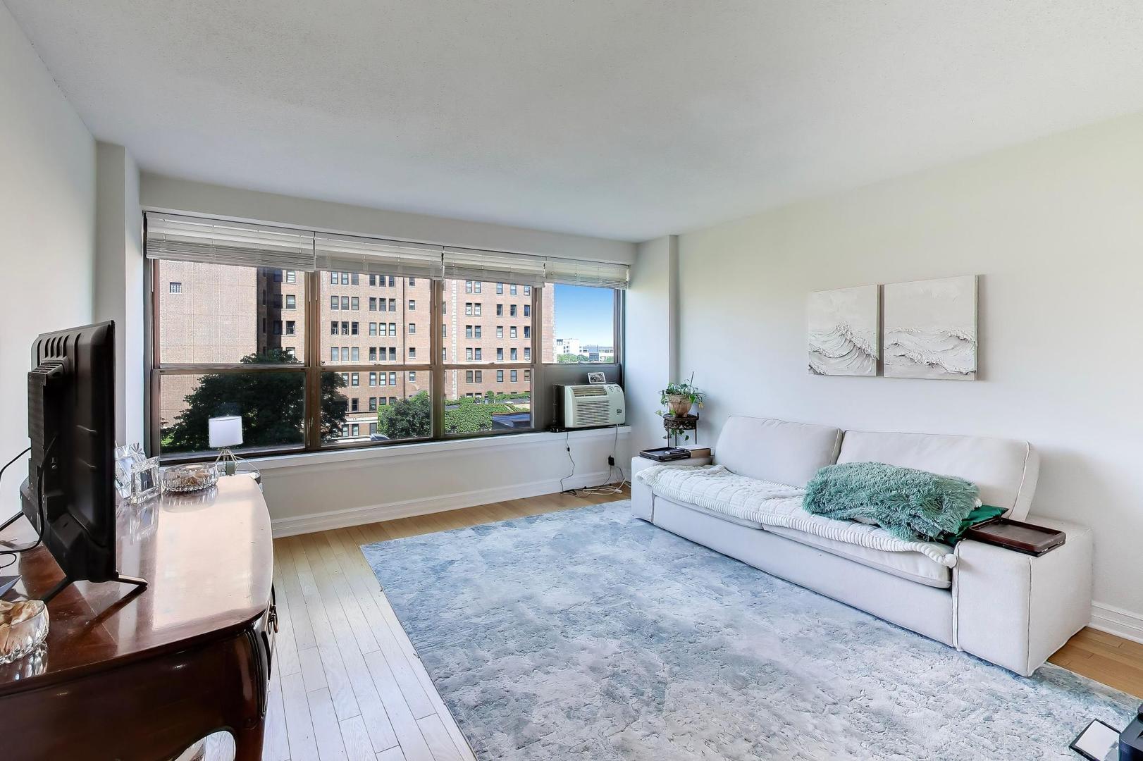 2930 North Sheridan Road, Unit 702 Chicago, IL 60657 - Photo 6 of 25 a living room with furniture and a flat screen tv