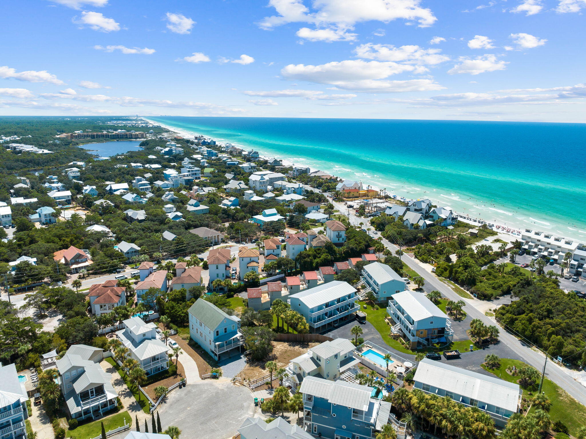 255 Blue Mountain Road, Unit 8 Santa Rosa Beach, FL 32459 - Photo 47 of 53 an aerial view of residential houses with outdoor space