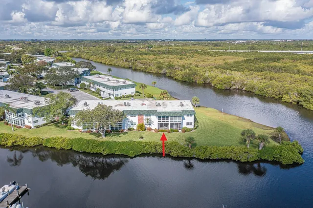 a lake view with a garden