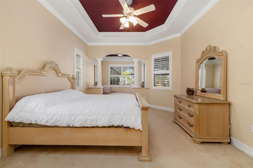 10319 Winding Stream Way Bradenton, FL 34212 - Photo 38 of 100 a bedroom with a bed and a chandelier