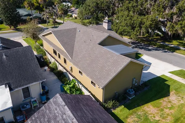 an aerial view of a house
