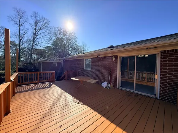 a view of a house with wooden floor