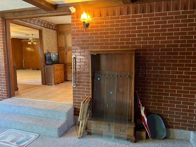 a view of hallway with stairs
