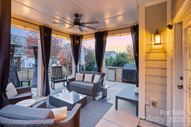 a outdoor space with patio the couches and a dining table with the view of the balcony