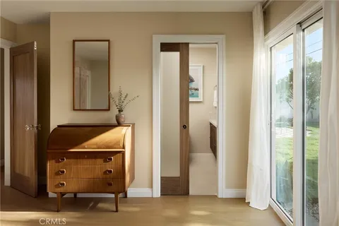 a room that has a bed in it