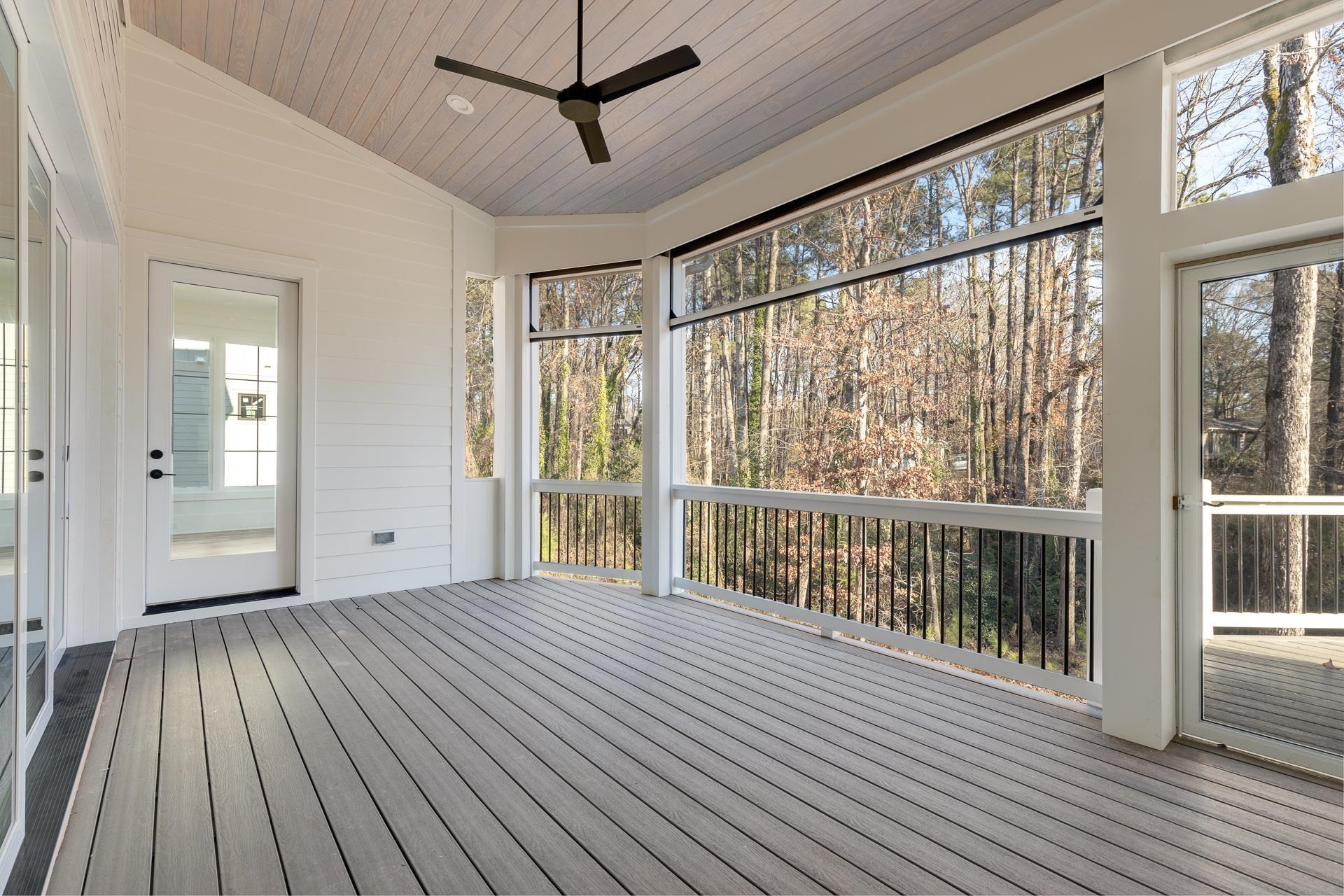 6312 Stephens Ridge Raleigh, NC 27615 - Photo 17 of 28 a view of a porch with wooden floor