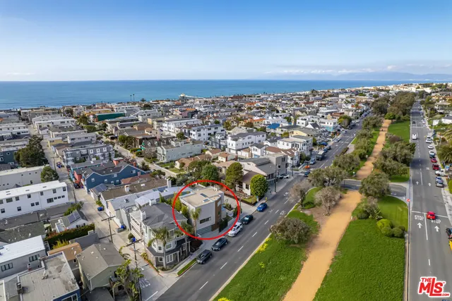 an aerial view of multiple house