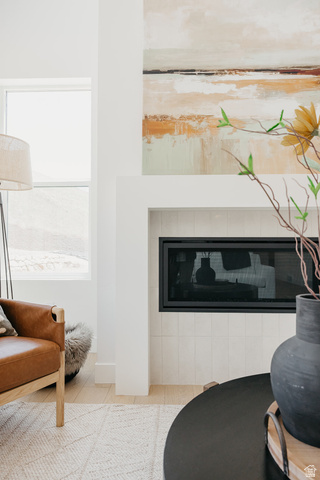 5902 Canyon Rim Road, Unit 620 Lehi, UT 84048 - Photo 20 of 78 Modern linear fireplace with a white tile surround and a clean mantel