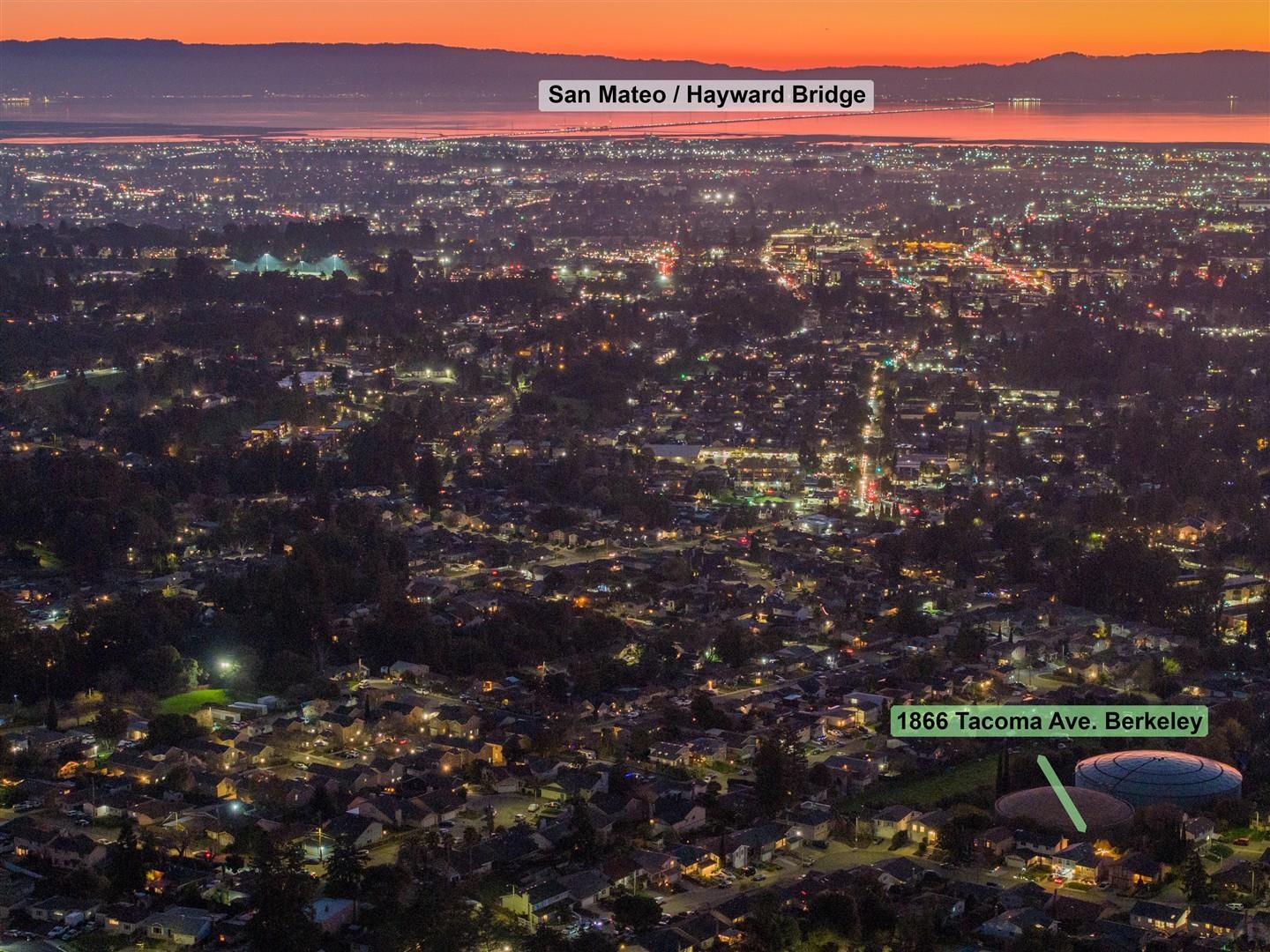 2973 Ralston Way Hayward, CA 94541 - Photo 53 of 55 Aerial view at dusk of a mountain view