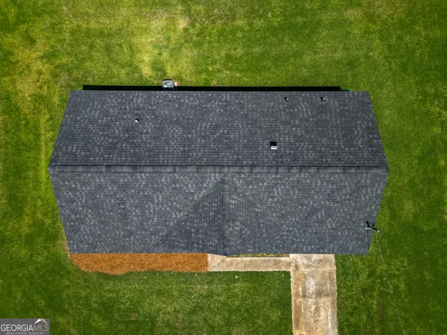 a bird view of a garden