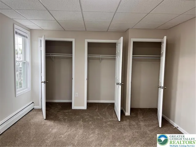 an empty room with closet