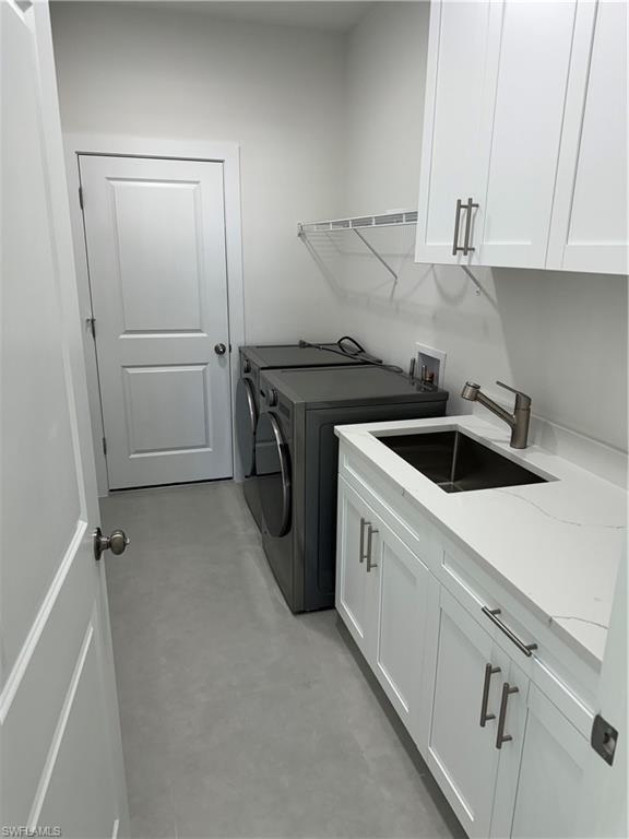 829 Albert Avenue Lehigh Acres, FL 33971 - Photo 26 of 27 a kitchen with a sink and white cabinets