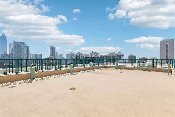 a view of a city with tall buildings