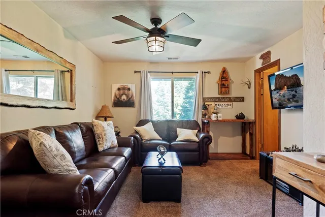 a view of a large tree with a yard in front of it