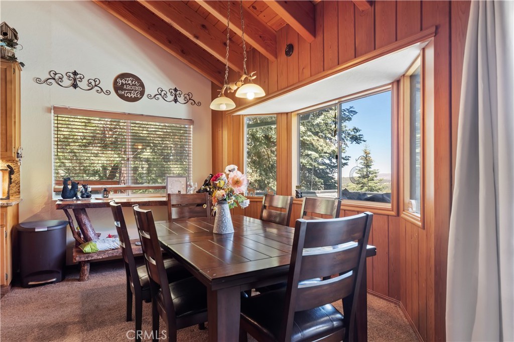 615 Wellesley Lake Arrowhead, CA 92352 - Photo 6 of 45 a view of a dining room with furniture window and outside view