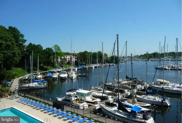 a couple of boats are docked in a harbor