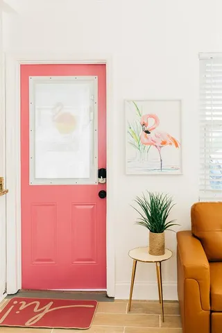 a view of a livingroom with furniture and wooden floor