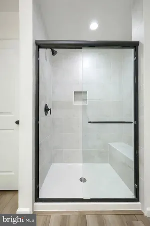 a view of a room with racks on the wall