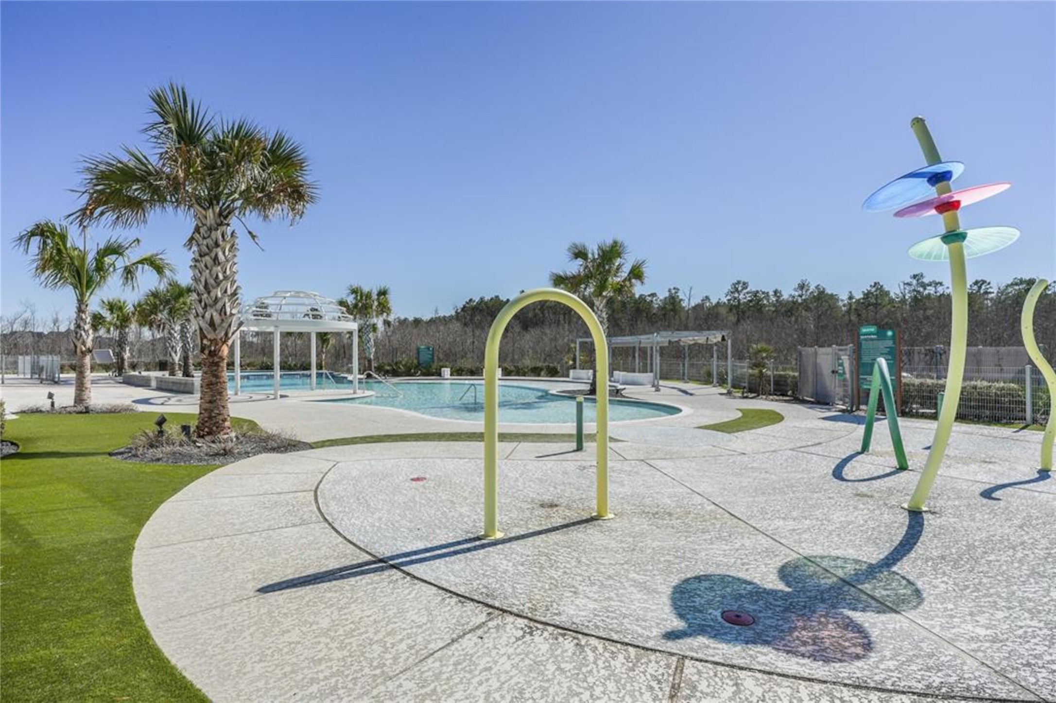17526 Rosette Grass Conroe, TX 77385 - Photo 45 of 49 a swimming pool with lots of tress in front of it