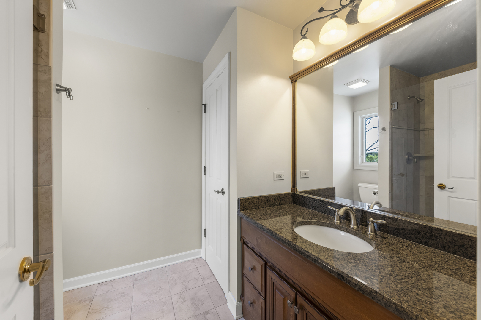 1S151 Winfield Road Wheaton, IL 60189 - Photo 45 of 73 a bathroom with a granite countertop sink and a mirror
