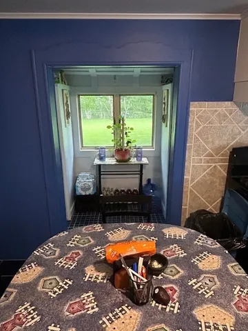 a room with furniture