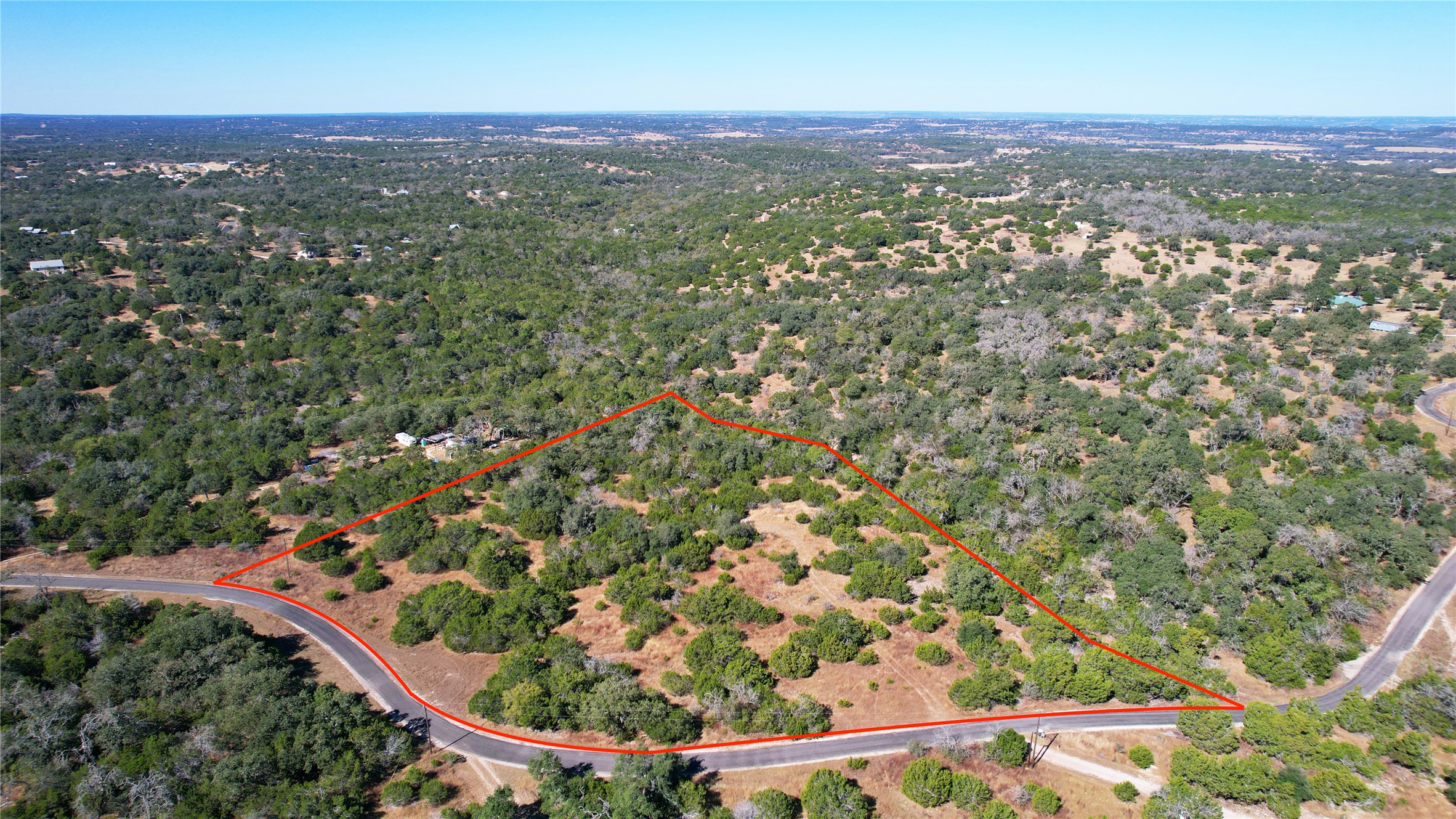610 Deer Road Fredericksburg, TX 78624 - Photo 1 of 8 Aerial view of property's location with property parcel outlined