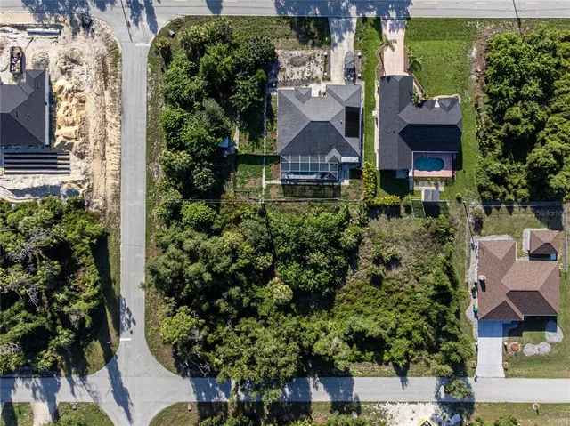 an aerial view of a house