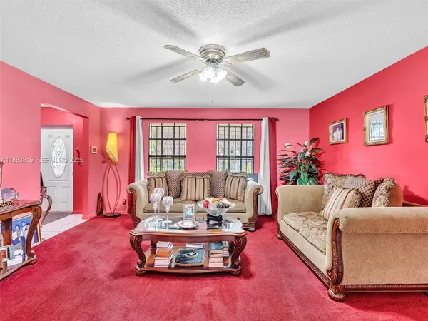 a living room with furniture