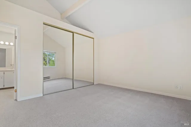 an empty room with sliding door