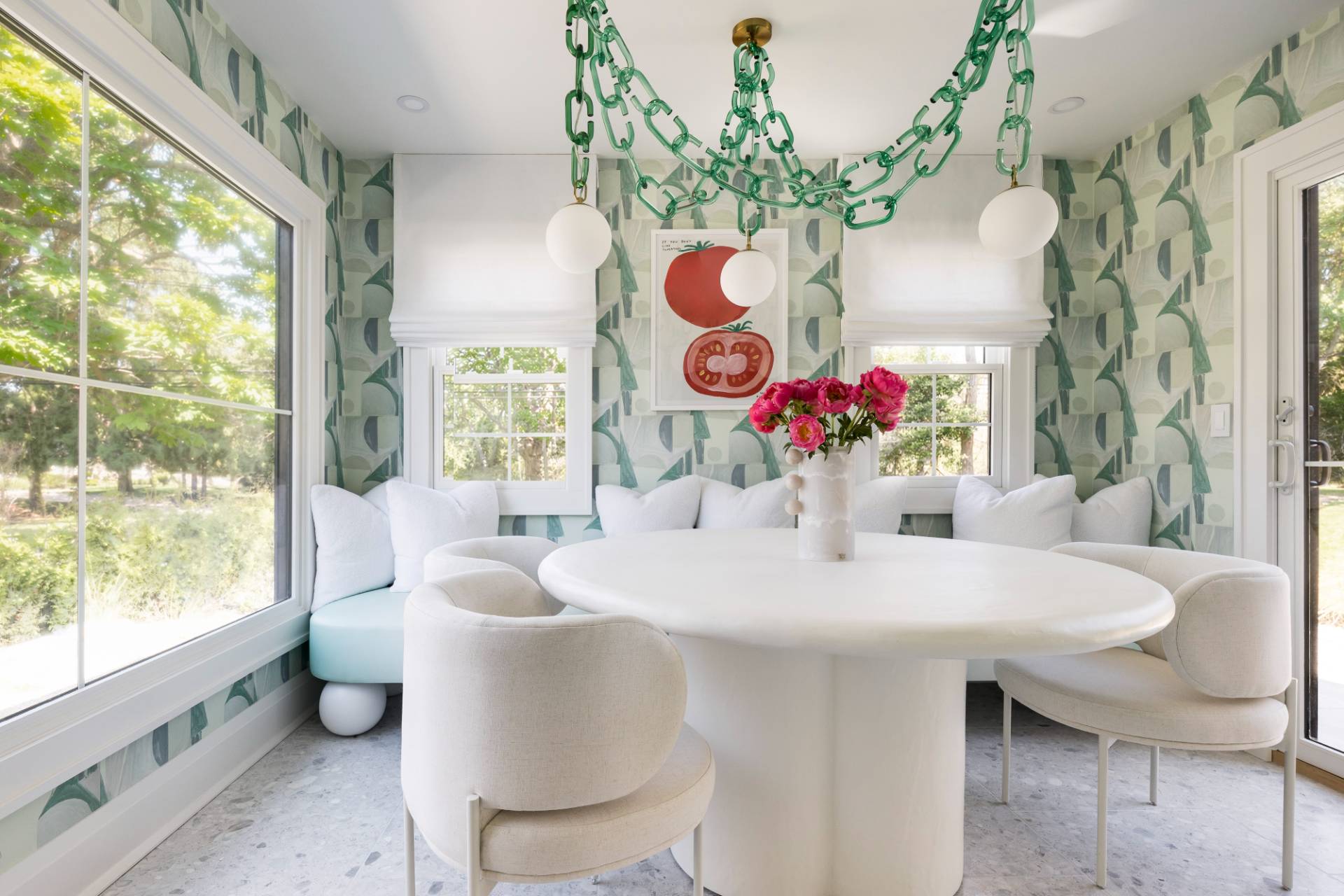 3058 Noyack Road Sag Harbor, NY 11963 - Photo 12 of 34 a dining room with chandelier wooden floor and a chandelier