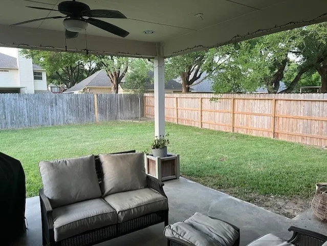a balcony with furniture