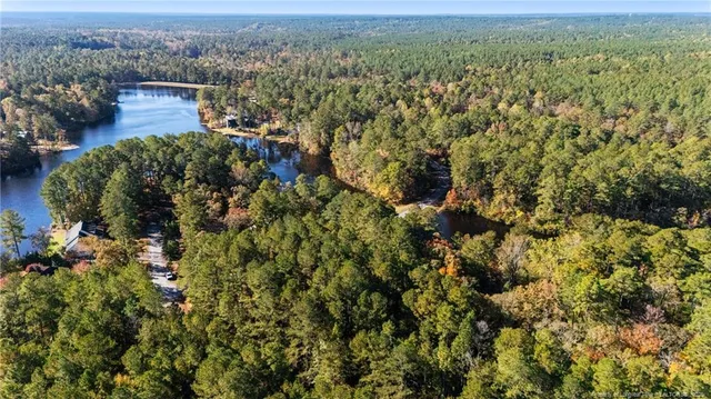 an aerial view of a house with yard and outdoor seating