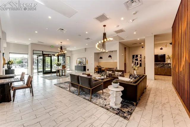 a living room filled with furniture