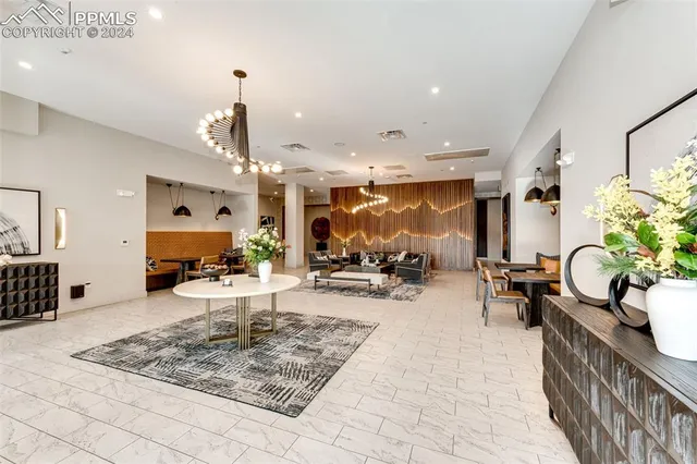 a living room filled with furniture