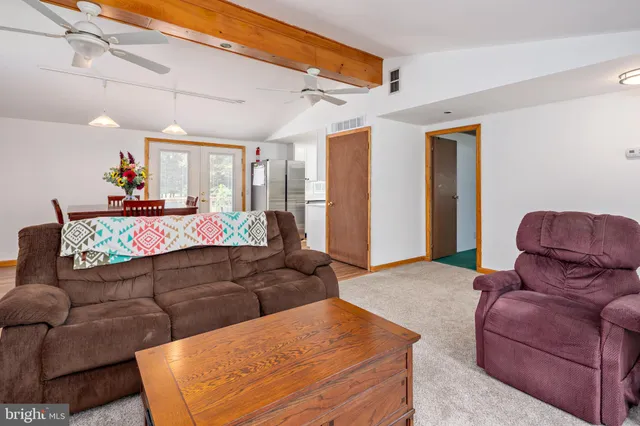 a living room with furniture