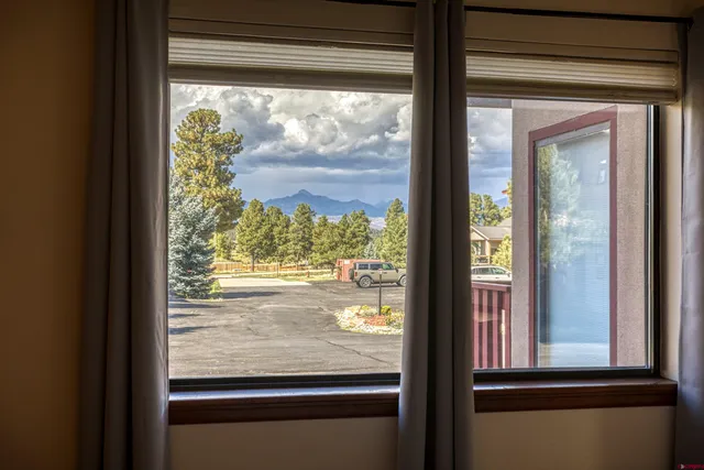 a view of a glass door