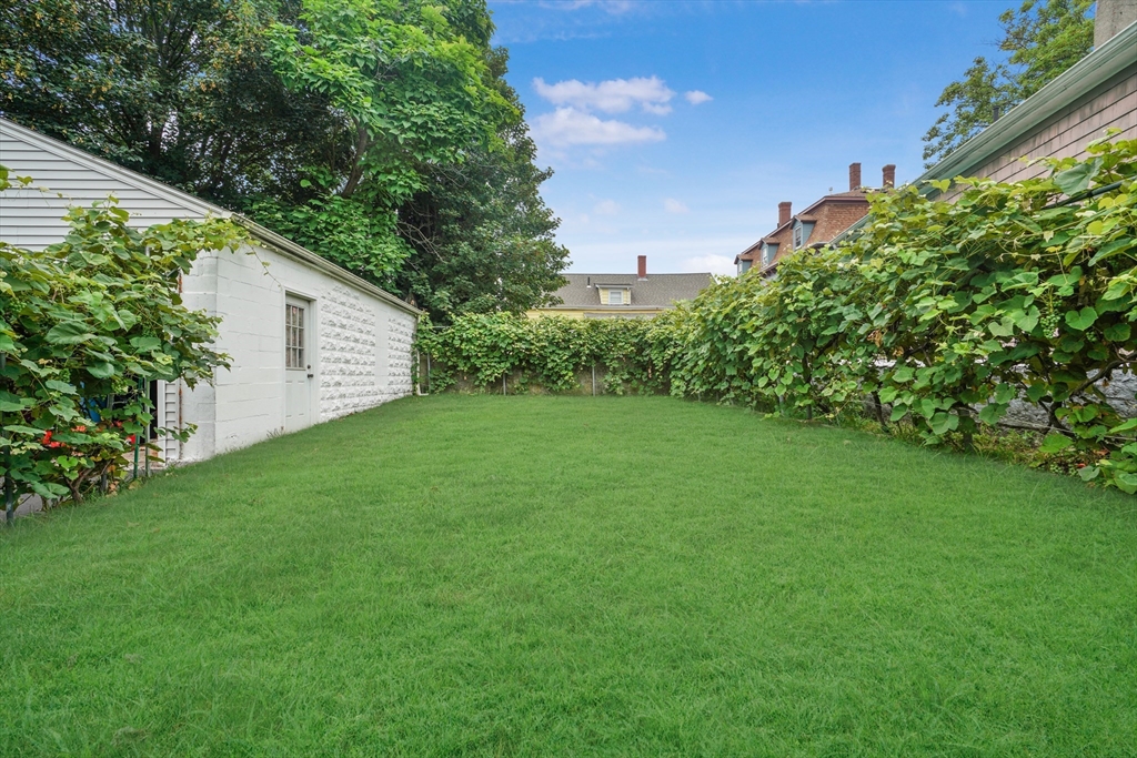 377 Hartwell Street Fall River, MA 02721 - Photo 4 of 31 a view of a backyard with potted plants and large trees