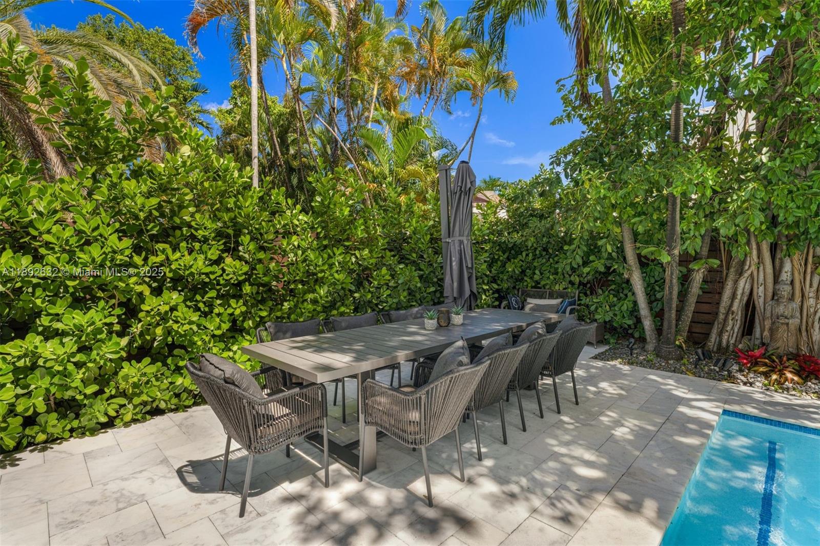 2143 North Bay Road Miami Beach, FL 33140 - Photo 19 of 39 a view of an outdoor space with table and chairs