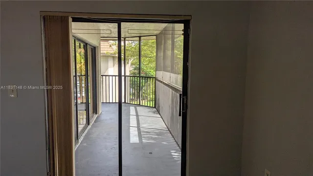 a view of small space with racks on the wall