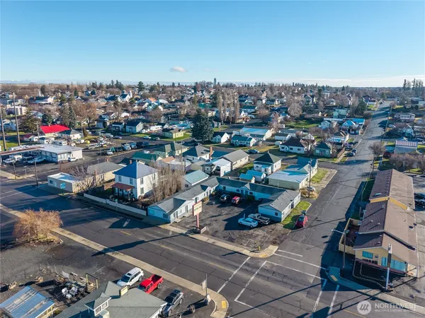 an aerial view of a city