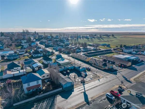 an aerial view of a city