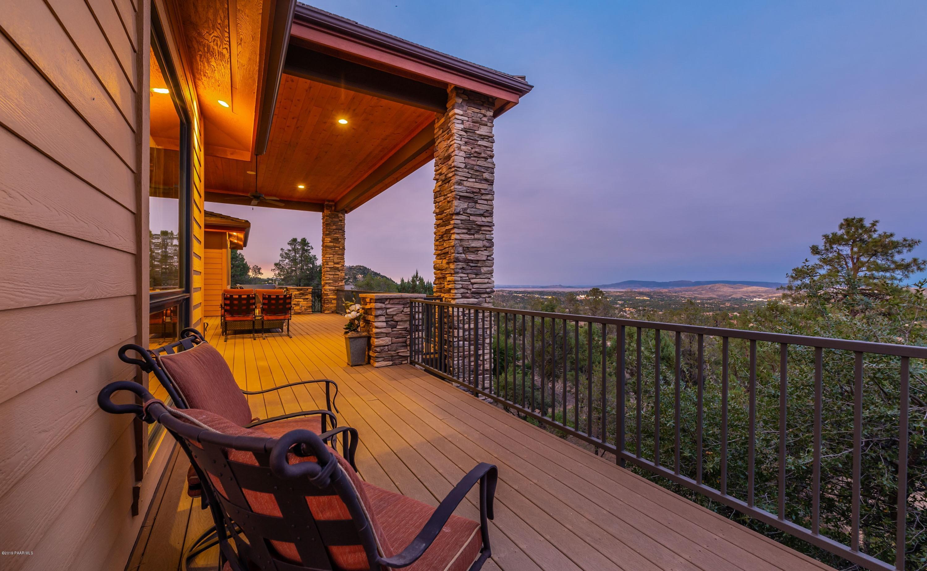 2180 Forest Mountain Road Prescott, AZ 86303 - Photo 42 of 47 Uncovered Deck at Twilight
