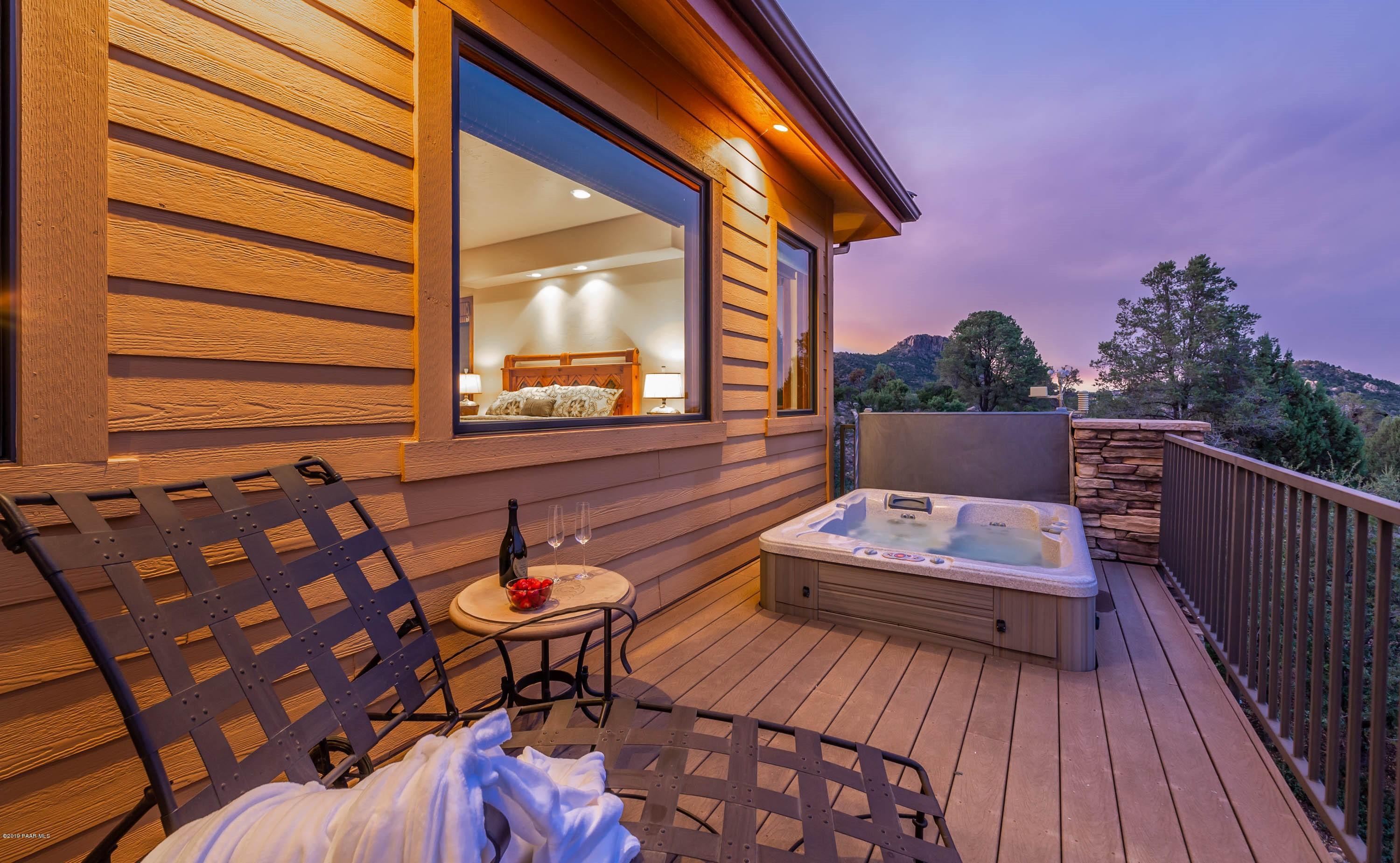 2180 Forest Mountain Road Prescott, AZ 86303 - Photo 43 of 47 Hot Tub at Twilight