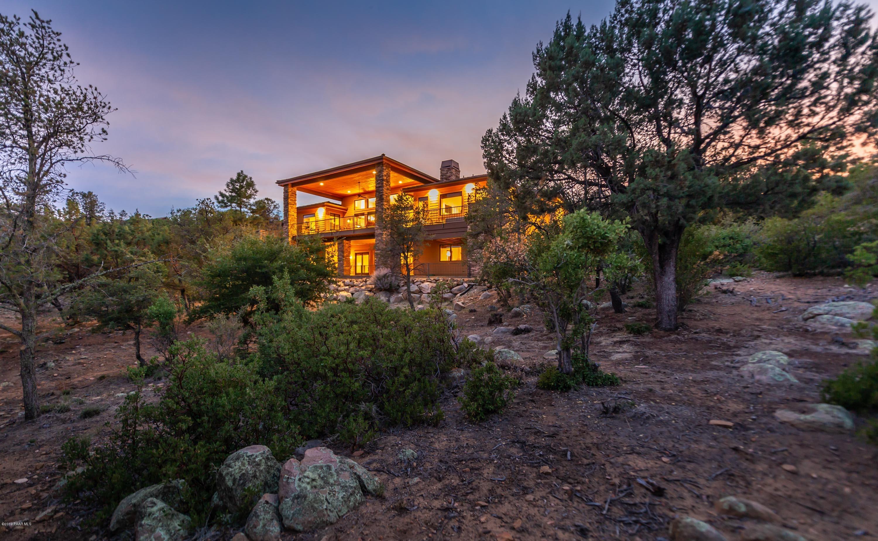 2180 Forest Mountain Road Prescott, AZ 86303 - Photo 46 of 47 Back View at Twilight