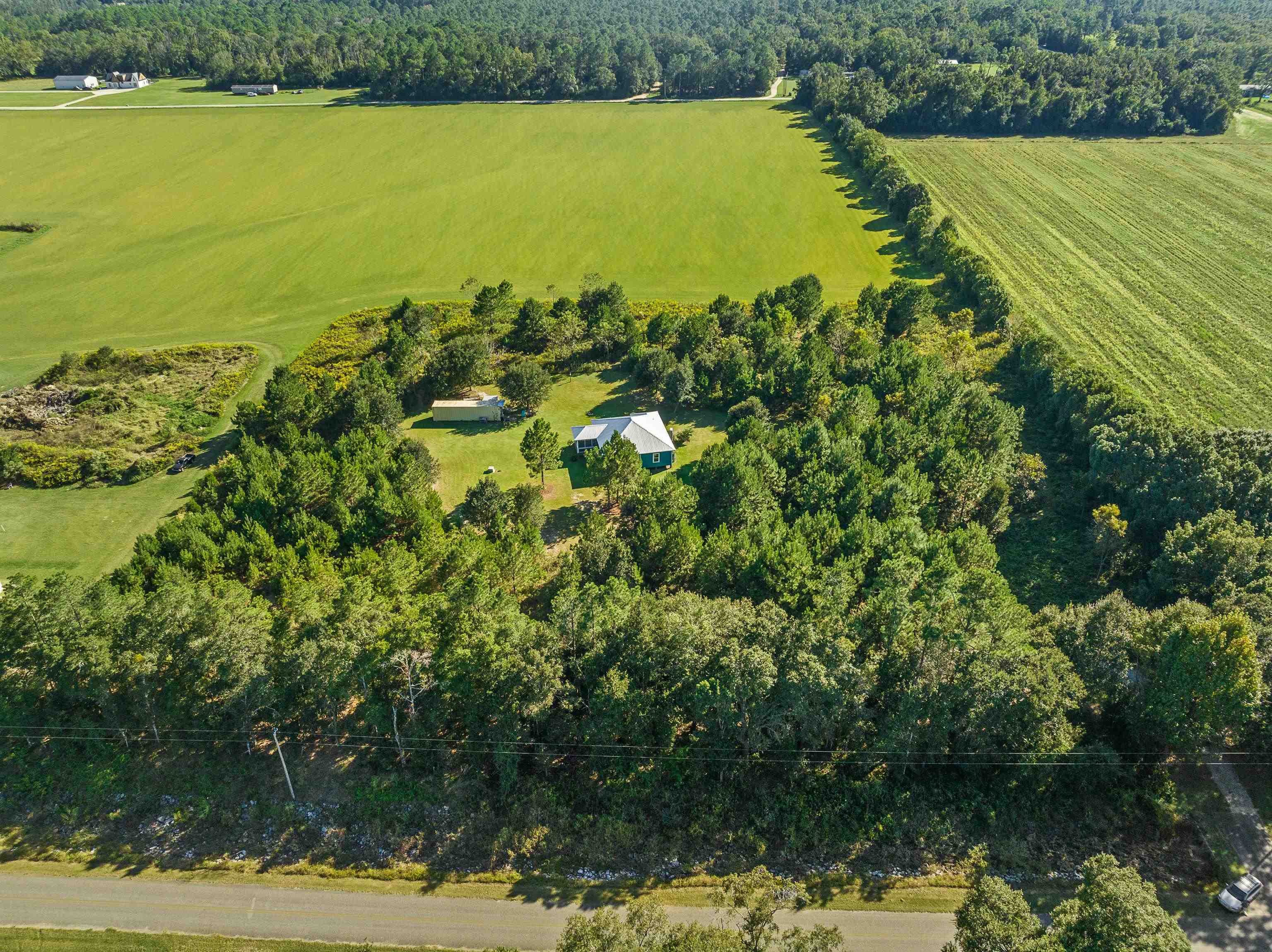 24616 Bretz Lane Elberta, AL 36530 - Photo 5 of 42 Drone perspective showing full property and surrounding landscape.